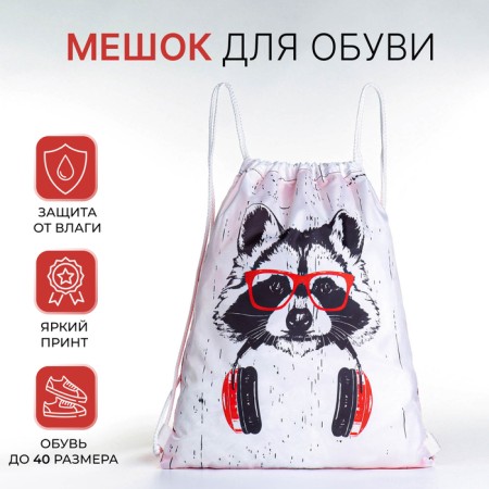 Bag for shoes on the lace, white color