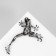 Frog brooch crawling, black-gray color in gray metal