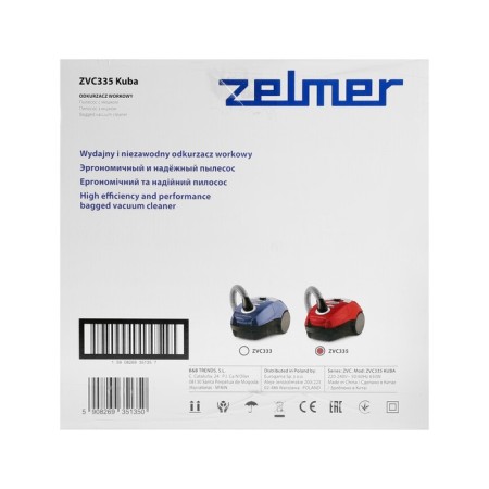 Vacuum cleaner Zelmer Kuba ZVC335, 650 W, 3 L, Red-Cherry-12