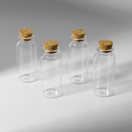 A set of jars for storing beads, d = 3 × 7 cm, 4 pcs, in a container, 13.5 × 8.7 × 4 cm-2