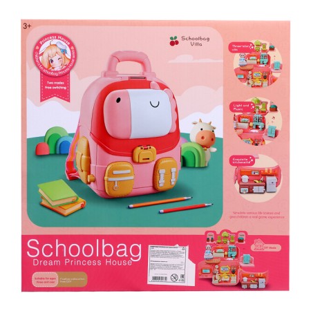 House for dolls "backpack" with dolls, furniture and accessories-20