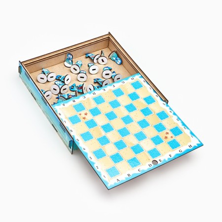 Chess children's tables large "sea", 30.5 x 32 cm, king H-6.5 cm, pawns-4.5 cm-3