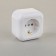 Kuntsevo socket RA16-638 Valentina, 16 A, 230 V, single, outer, with salary, white