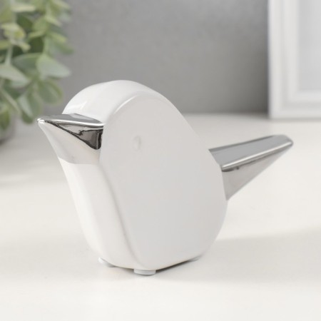 Souvenir Ceramics "Bird" White with silver 15.5x3.3x9 cm-5