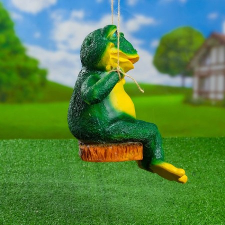 Suspended decor "Frog on a swing", 22x24x27cm-1