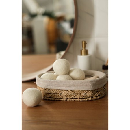 Balls for washing and drying linen, set 6 pcs, natural wool-12