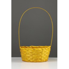Wicker basket 20 x 20 x 9 cm, handle h = 25 cm, yellow