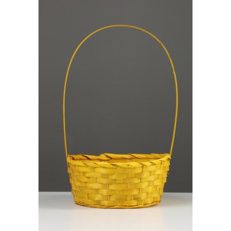 Wicker basket 20 x 20 x 9 cm, handle h = 25 cm, yellow
