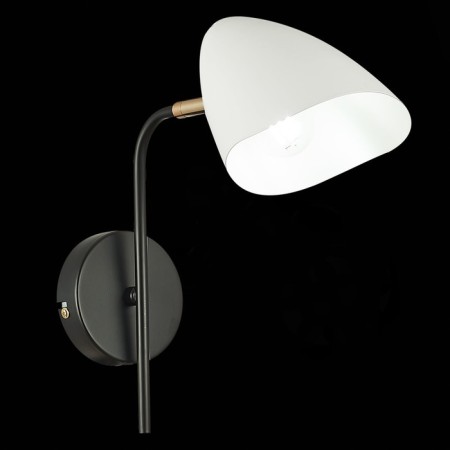 Wall lamp EVOLUCE. Sle103601-01. Satta. 1x40 W, E14, 12.5x28.5 cm, black color, gold-1