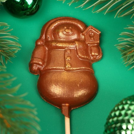 New Year. Figure made of milk chocolate "Snow Baba", on a stick, 20 g ± 5 %