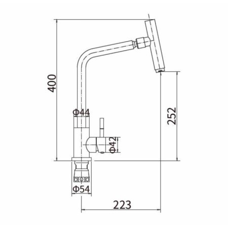 Fashun A54001-A kitchen mixer, single-leaf, 35 mm cartridge, stainless steel, satin-2