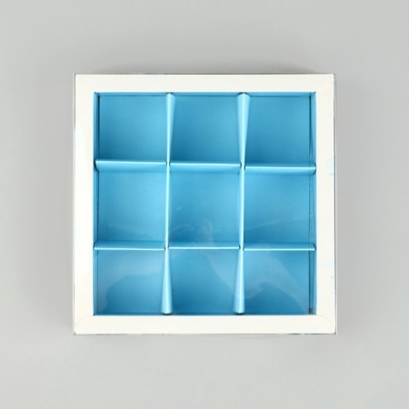 Box for 9 sweets with cells "New Year's town", 14.5 x 14.5 x 3 cm, New Year-2