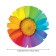 Rainbow flower tablecloth, round, oxford, elastic band, size 140x140 cm, diameter 105-120 cm