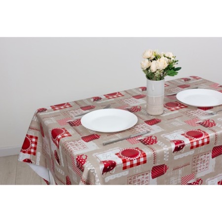 Camelia oilcloth “Cups in polka dots”, 140 cm, roll 20 pog. m-2