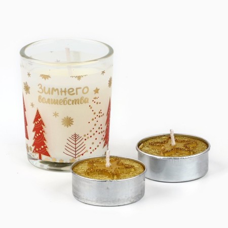 New Year's candles of "winter magic", for the New Year, a set of 3 pcs.-3