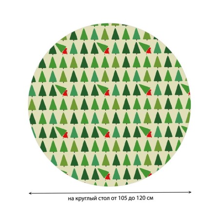 The tablecloth “stole a Christmas tree”, round, oxford, elastic band, size 140x140 cm, diameter 105-120 cm-1