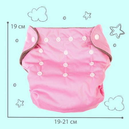 Panties-scammer, reusable, carbon-bamboo fabric, pink color, from 0-36 months.-3