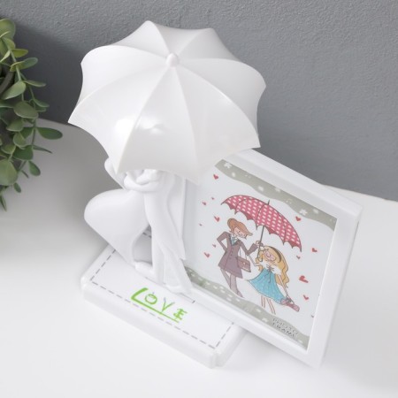 Photo frame plastic 13x18 cm "A couple in love under an umbrella" White 22x14x29 cm-4