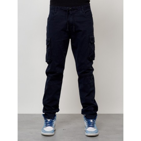 Cargo jeans men, size 44-46, dark blue color-4