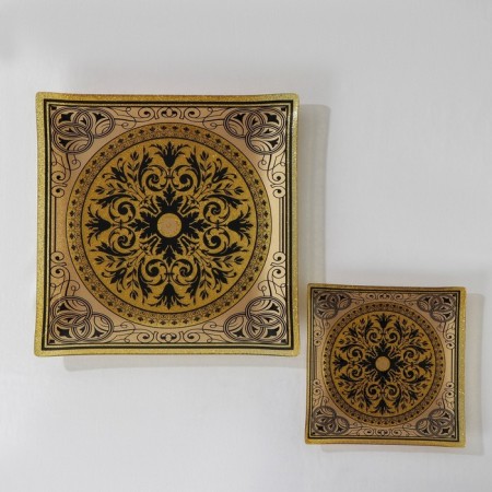 Diningral “Arabesque”, 7 items: 30 × 30 cm - 1 pc, 18 × 18 cm - 6 pcs, yellow color-1