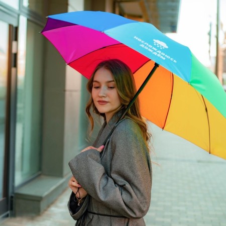 Women's rainbow umbrella “enjoy the rain”, 10 spokes.-9