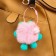 Fluffy on cable with a tambourine "Freak with green ears" Direct pink 8 cm