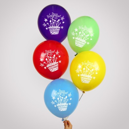 Shar Latex 12 "Birthday", celebration. Topic, pastel, 5 pcs.-1