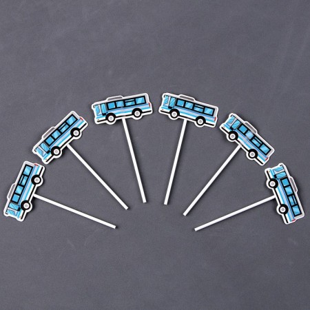 Set for decorating the Cake "Bus", in a set of 6 pcs.