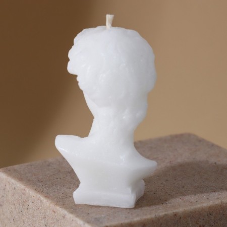 Formal candle "David", white, height 6.5 cm-2