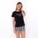 Home female set "Sleep All Day" (T -shirt/shorts), black color, size 44