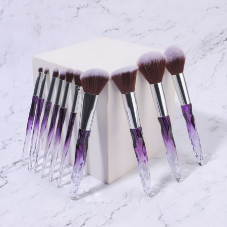 A set of makeup brushes "Luminous", 10 objects, PVC - cover, black/purple color-6