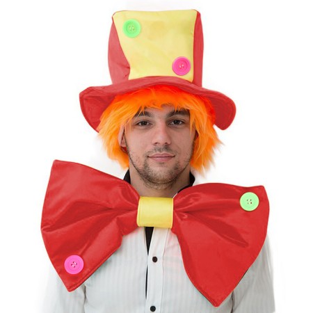 Clown carnival costume, hair hat, bow