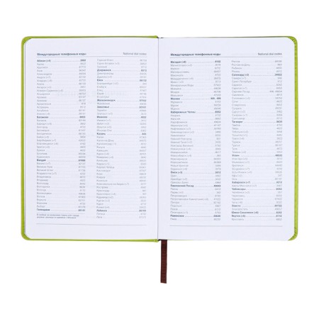 The diary is notathered, A5, 140l, cage, region, with a refrain, flowers, green-7