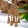 Handmade earrings, wooden "rings", color light brown