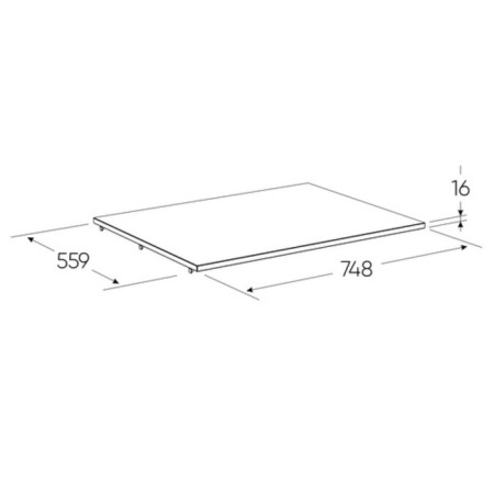 Sirius cabinet shelf, 748 × 559 × 16 mm, white color-2