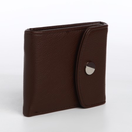 Women's wallet on a magnet, brown color