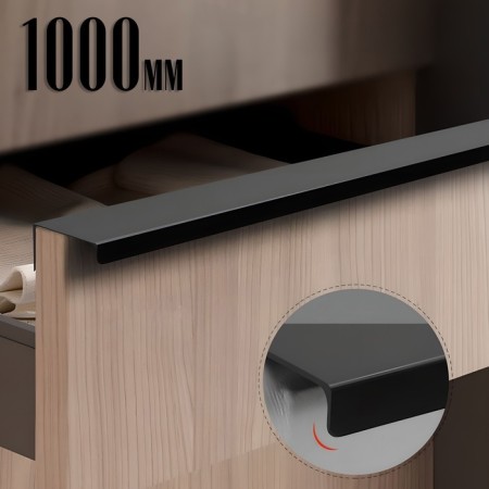 Profile handle Cappio RT001BL, l = 1000 mm, m/o 480 mm, color black-1