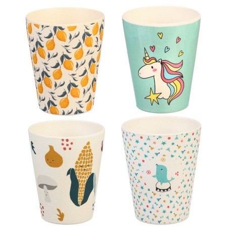 Bamboo children's glass, 250 ml., Color and pattern mix