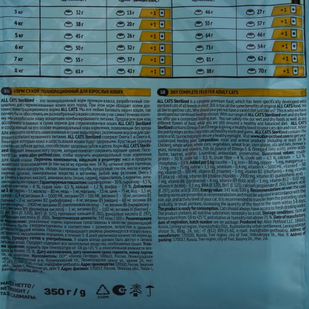 Dry food "All Cats" for sterilized cats, chicken, 350 g-4