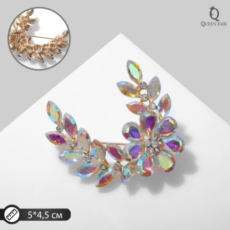 Book "flower" crescent, rainbow color in gold