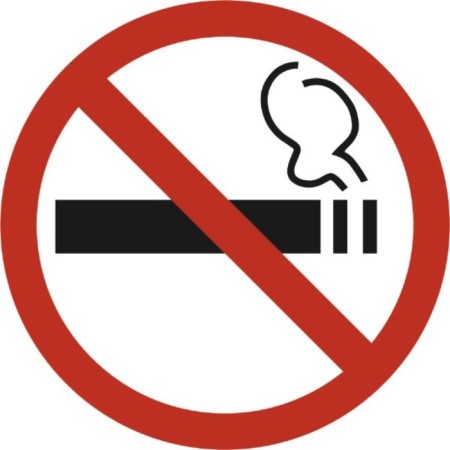 The sticker smoking is round, SkyWay GOST “Smoking is prohibited”, D = 150 mm