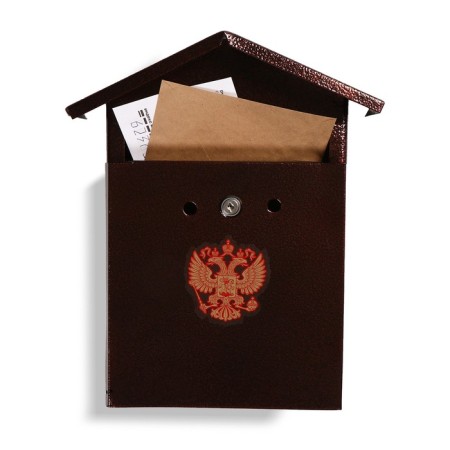 Mail box with a lock, vertical, "house-elit", brown
