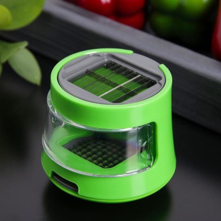 A device for cutting garlic "Reno", 2 nozzles, 7.5 × 7.5 × 6 cm, green color-2