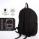 Young backpack from textiles on lightning, 4 pockets, black color