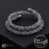 Bracelet-spring "Chantal" 2 rows, color silver, d = 7 cm