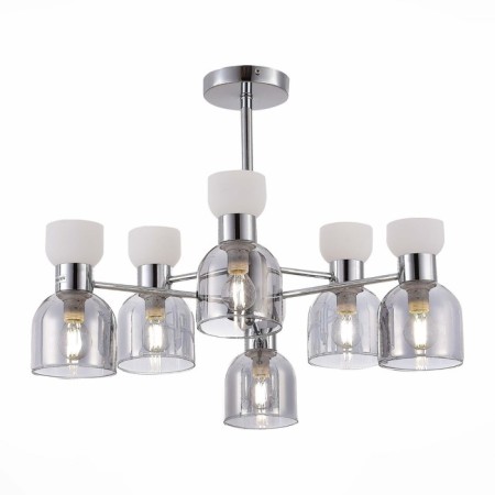 Ceiling EVOLUCE lamp. Sle1045-102-06. Vento. 6x40 watts, E14, 63x63x44 cm, chromium color