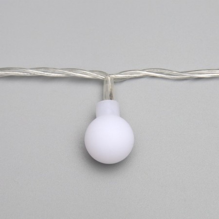 Garland “thread” 5 m with nozzles “White Balls”, IP20, transparent thread, 30 LED, white glow, 8 modes, 220 V-5