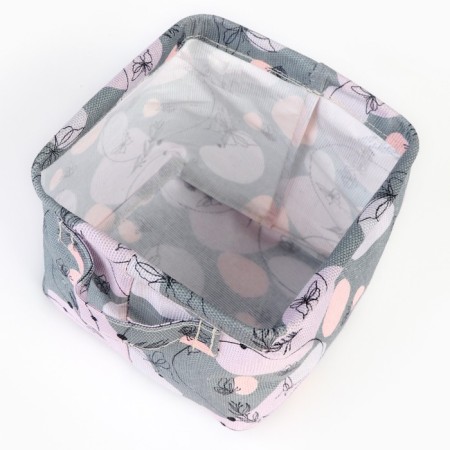 Organizer for storage, coffee for linen, waterproof “tenderness”, 14.5 x 13.7 x 14 cm.-4