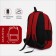 Men's backpack on a zipper, 2 external pockets, red color