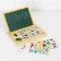 Magnetic "Alphabet" designer in a wooden box + chalk, marker, sponge, in a bag